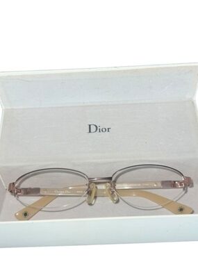 Dior Women's Rimless Eyeglasses in Pink And Cream